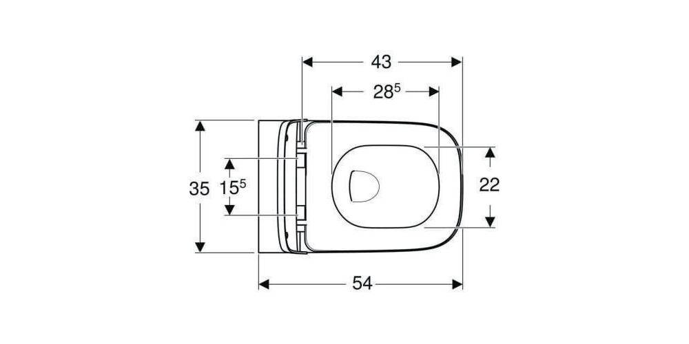 Geberit Wand-Tiefspül-WC SMYLE Square Rimfree geschl. Form mit
