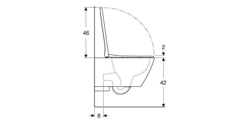Geberit Wand-Tiefspül-WC SMYLE Square Rimfree geschl. Form mit