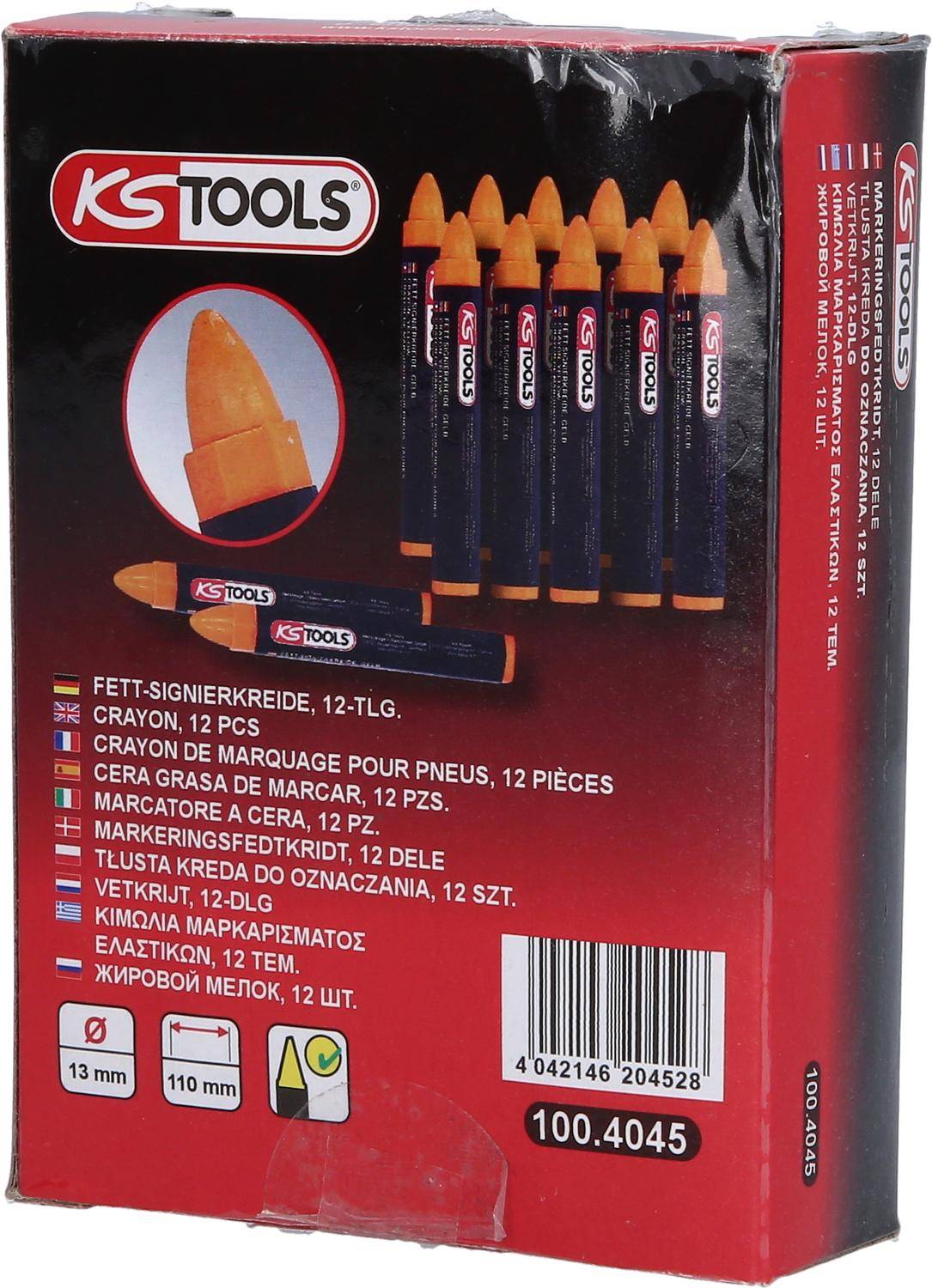 KS TOOLS Signierkreide, gelb,12er Pack