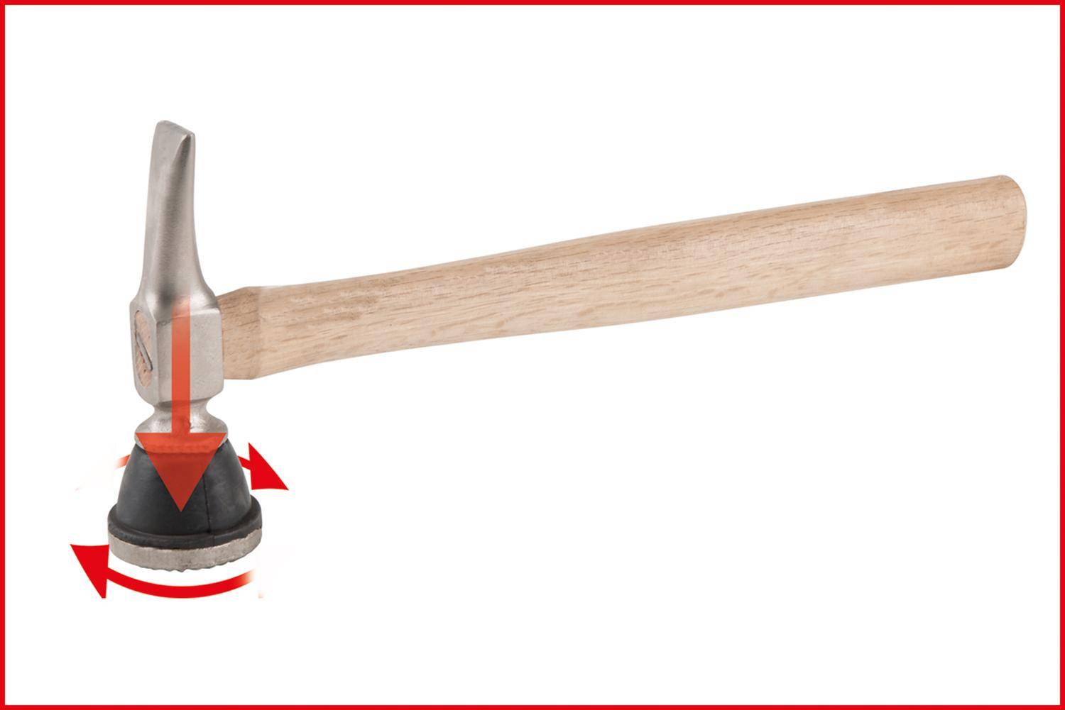 KS TOOLS Karosserie-Riffelhammer grob, rund/spitz
