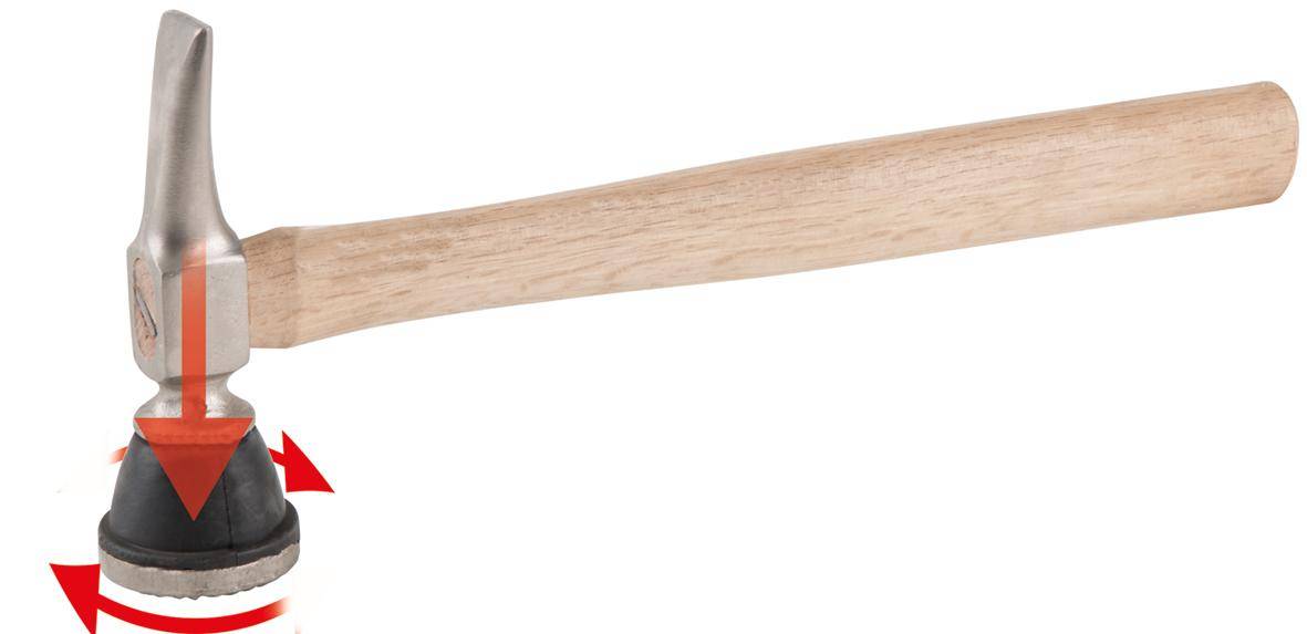 KS TOOLS Karosserie-Riffelhammer grob, rund/spitz