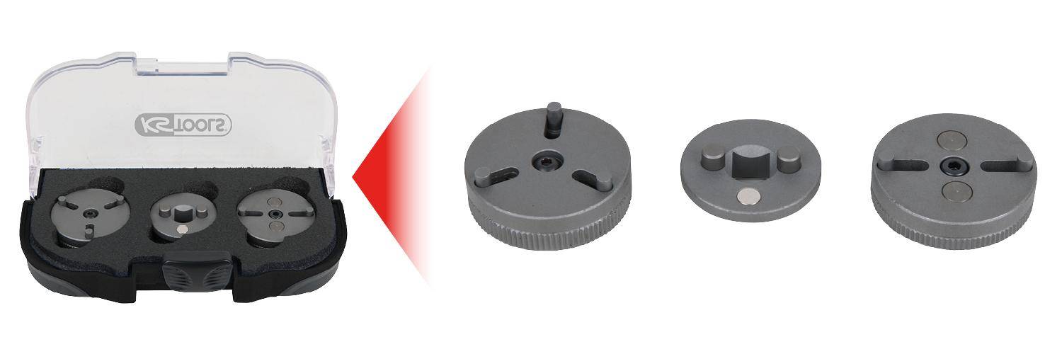 KS TOOLS Universal Bremskolben-Rückstell-Werkzeug-Adapter-Satz, 3-tlg
