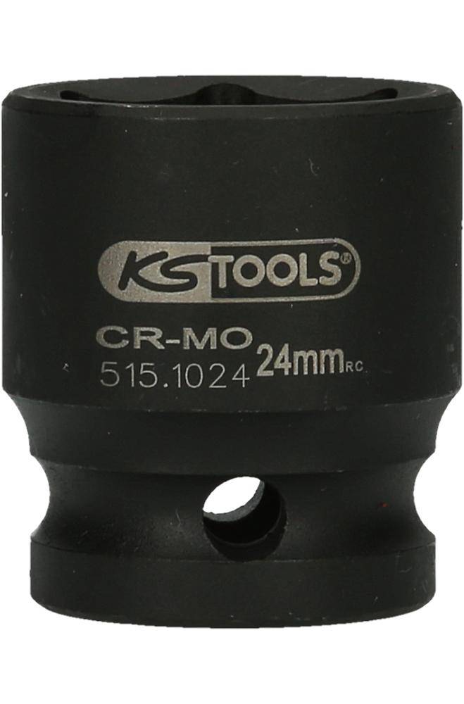 KS TOOLS 1/2" Sechskant-Kraft-Stecknuss, kurz, 24mm