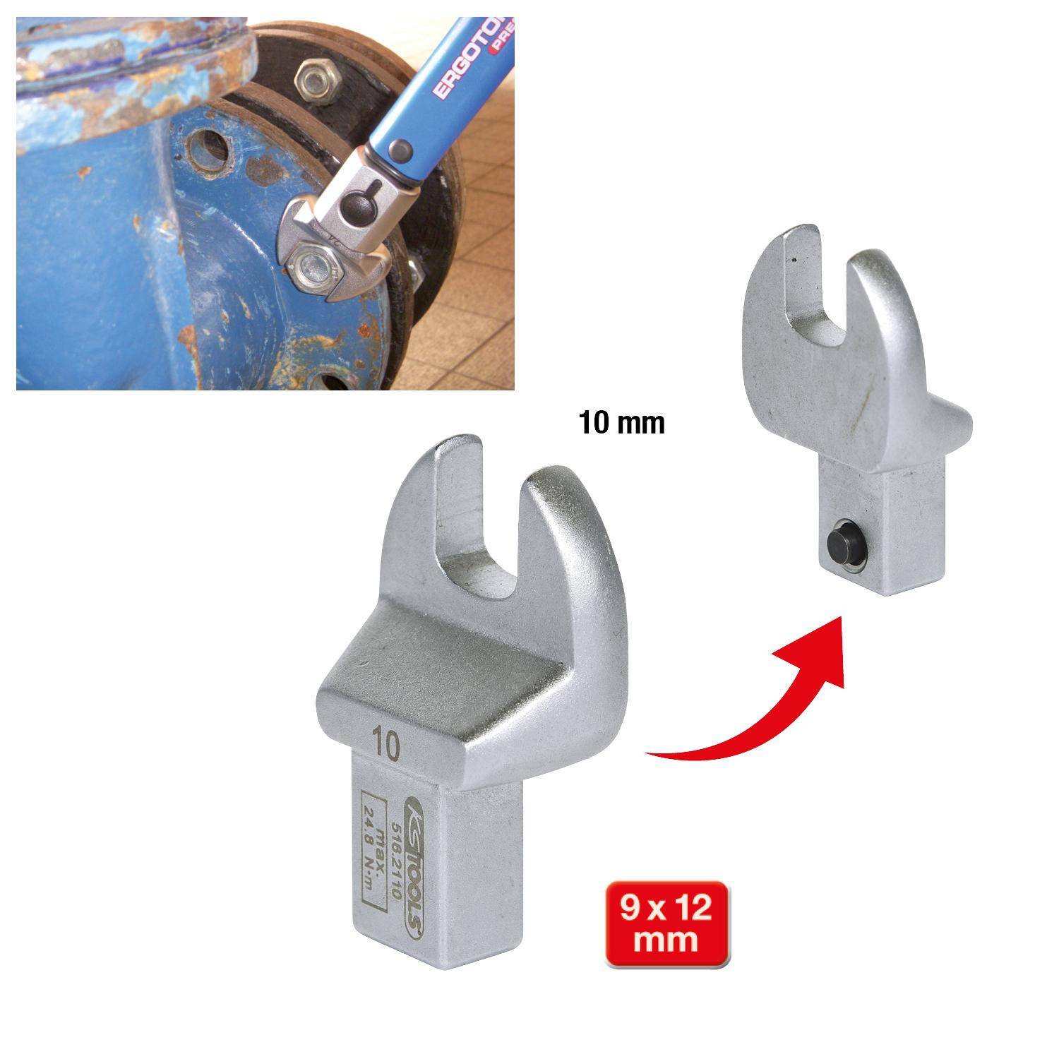 KS TOOLS 9x12mm Einsteck-Maulschlssel, 10mm