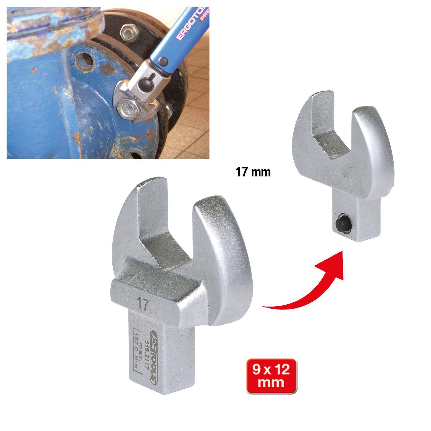 KS TOOLS 9x12mm Einsteck-Maulschlüssel, 17mm