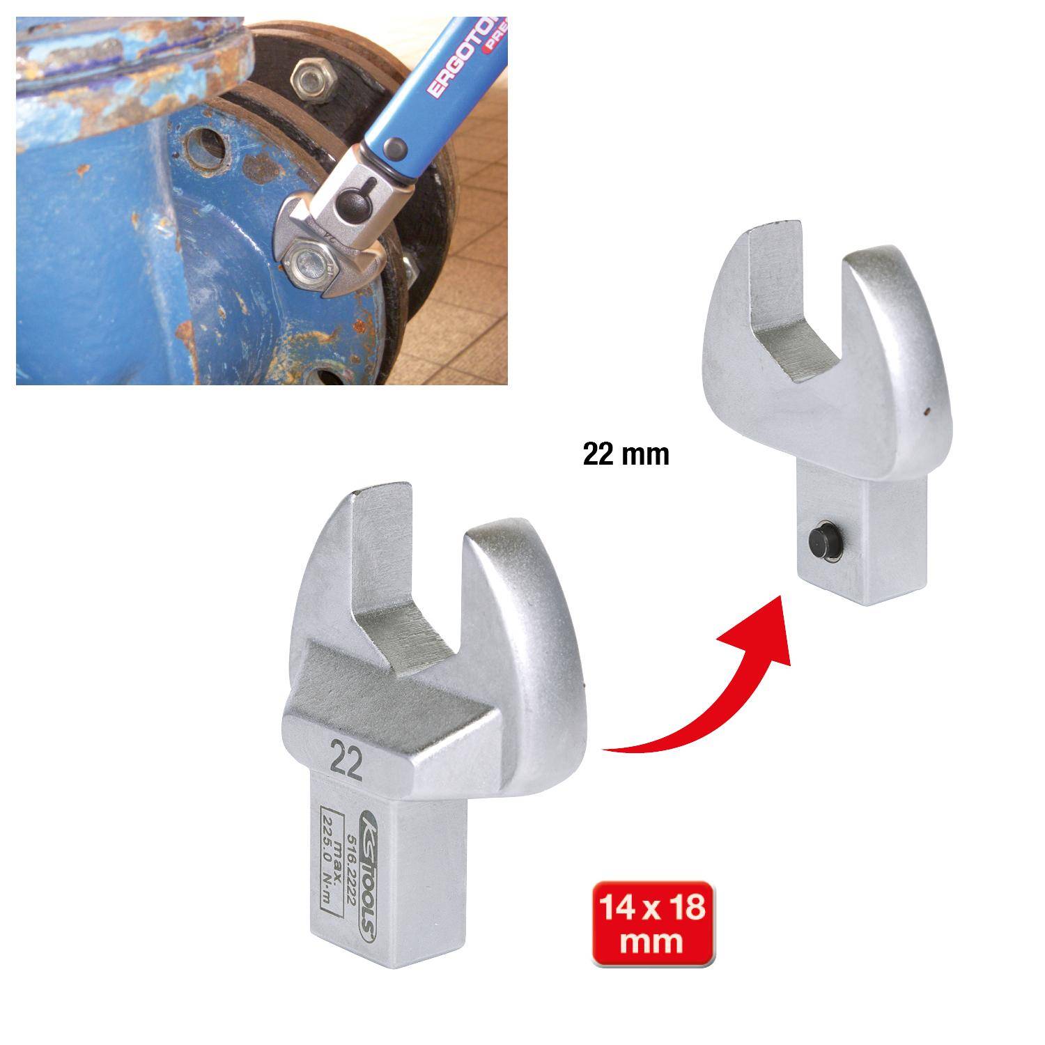KS TOOLS 14x18mm Einsteck-Maulschlssel, 22mm