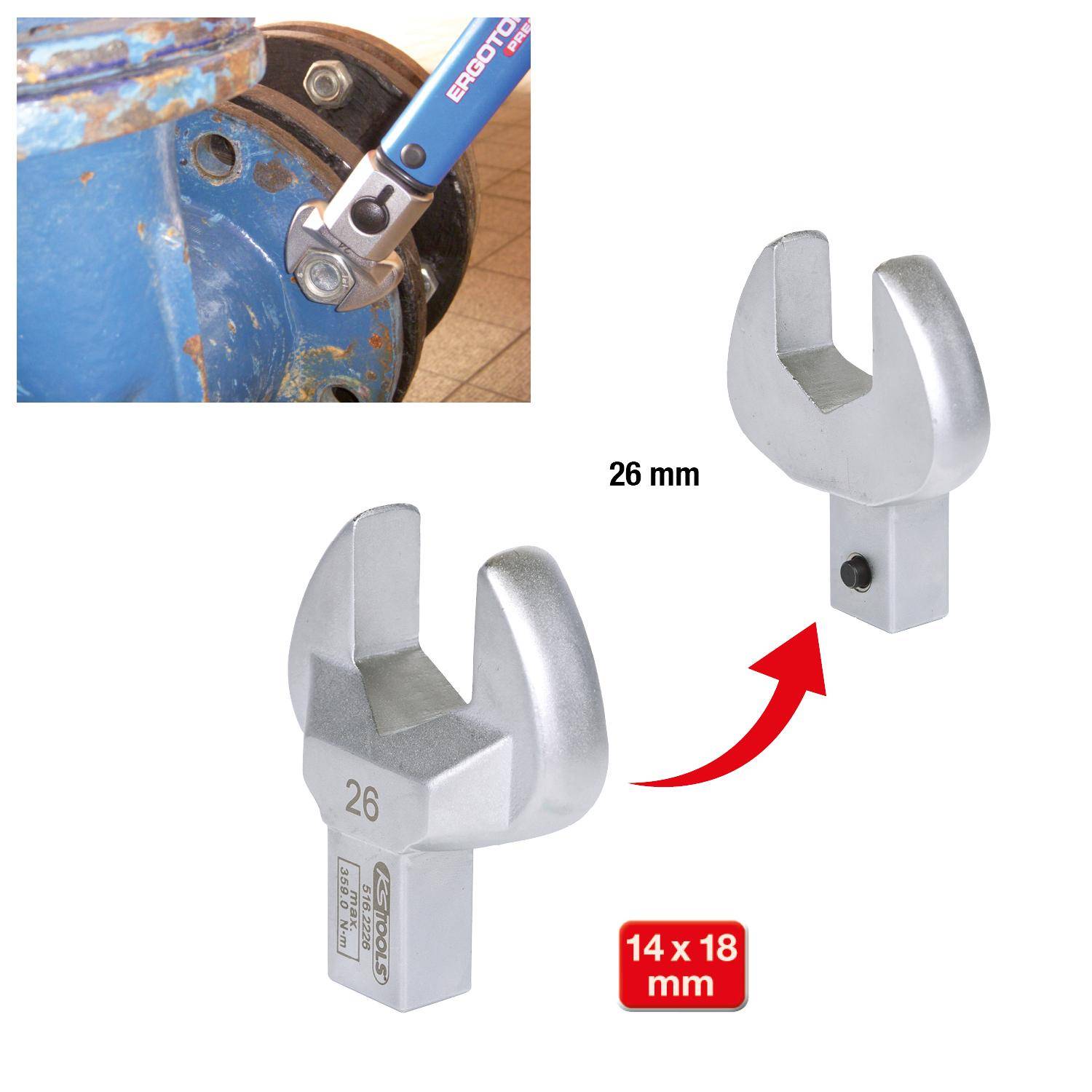 KS TOOLS 14x18mm Einsteck-Maulschlüssel, 26mm