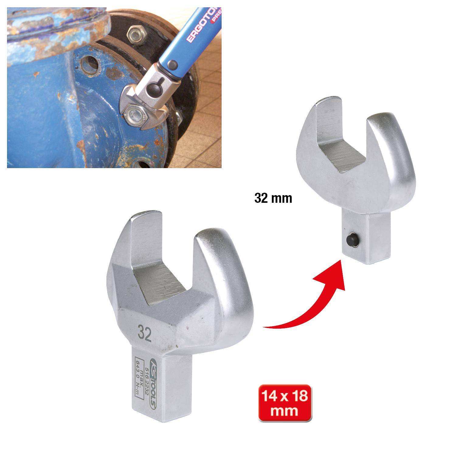 KS TOOLS 14x18mm Einsteck-Maulschlssel, 32mm