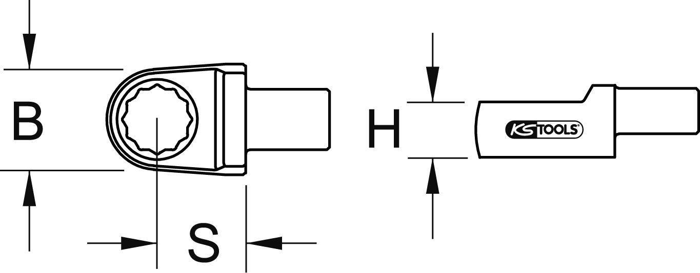 KS TOOLS Werkzeuge-Maschinen GmbH 9x12mm Einsteck-Ringschlüssel, 21mm (516.2321)