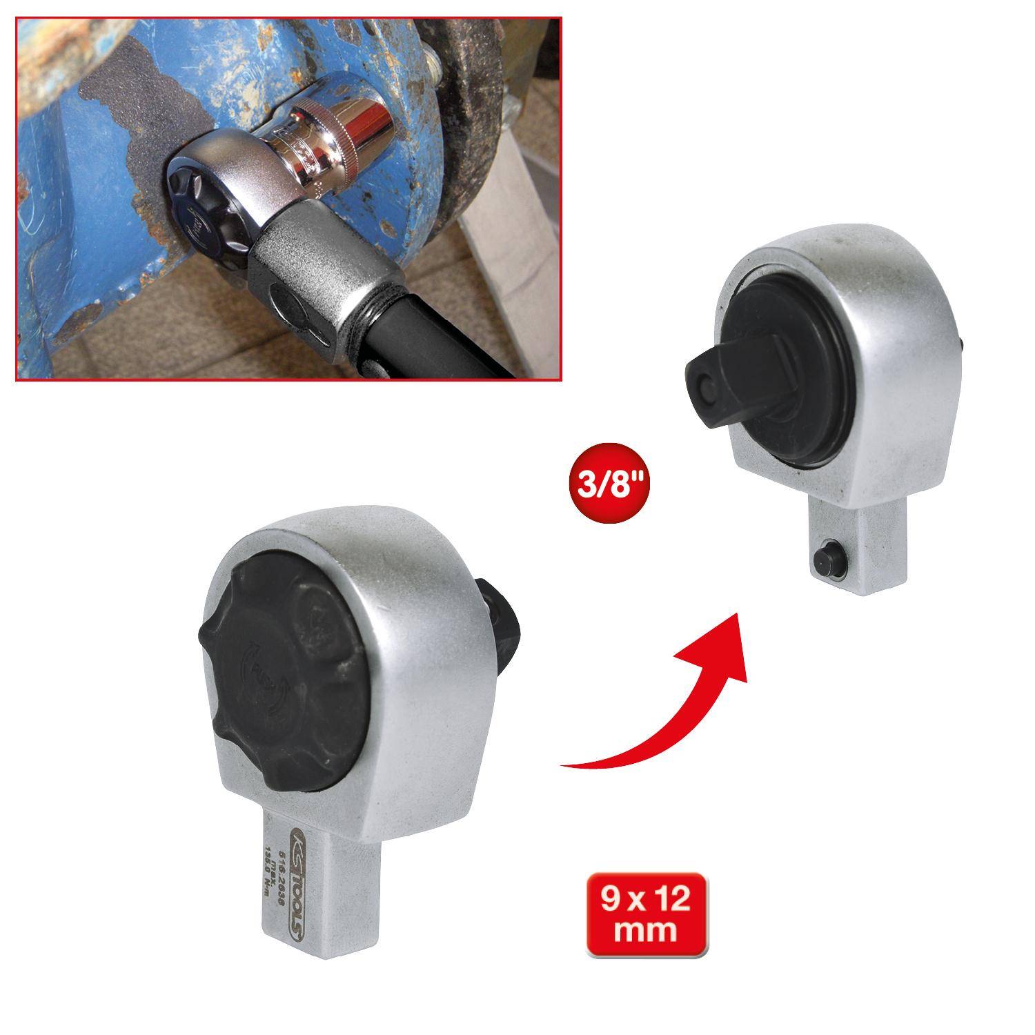 KS TOOLS 9x12mm Einsteck-Umschaltknarre, 3/8"