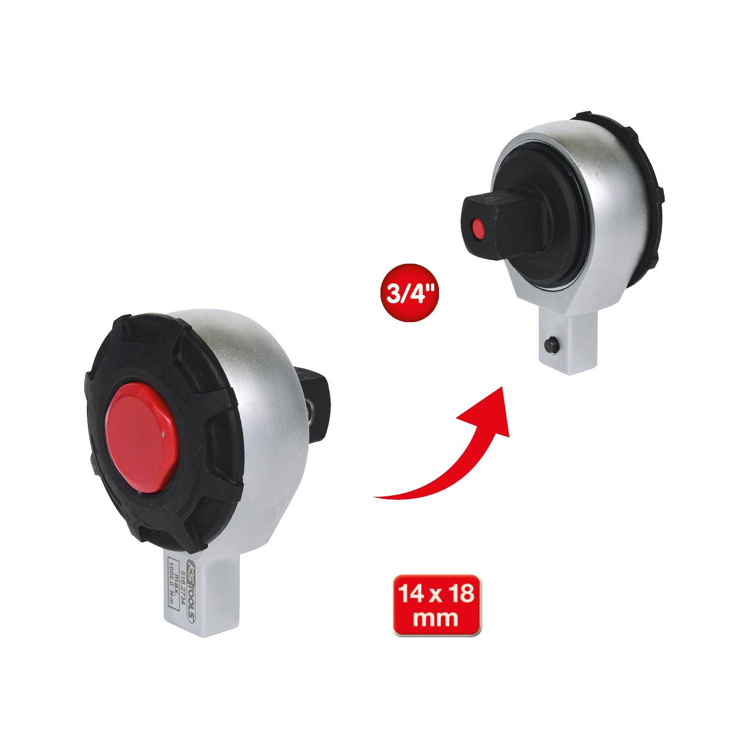 KS TOOLS 14x18mm Einsteck-Umschaltknarre, 3/4"