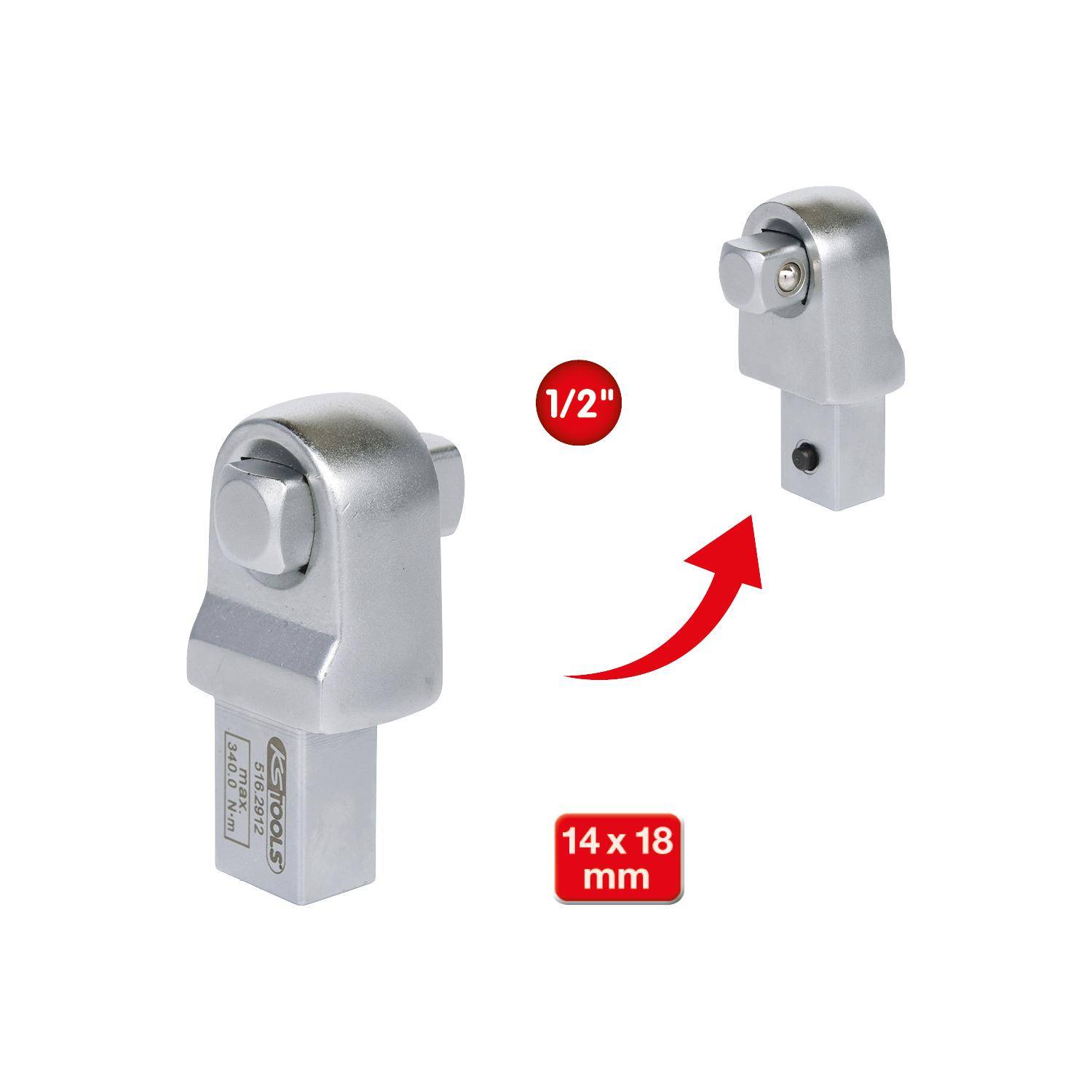 KS TOOLS 14x18mm Einsteck-Vierkant, 1/2"
