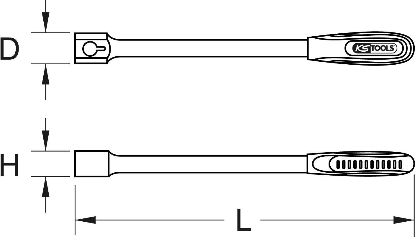KS TOOLS Werkzeuge-Maschinen GmbH 9x12mm ERGOTORQUEplus Universal-Einsteck-Schlüssel (516.4890)