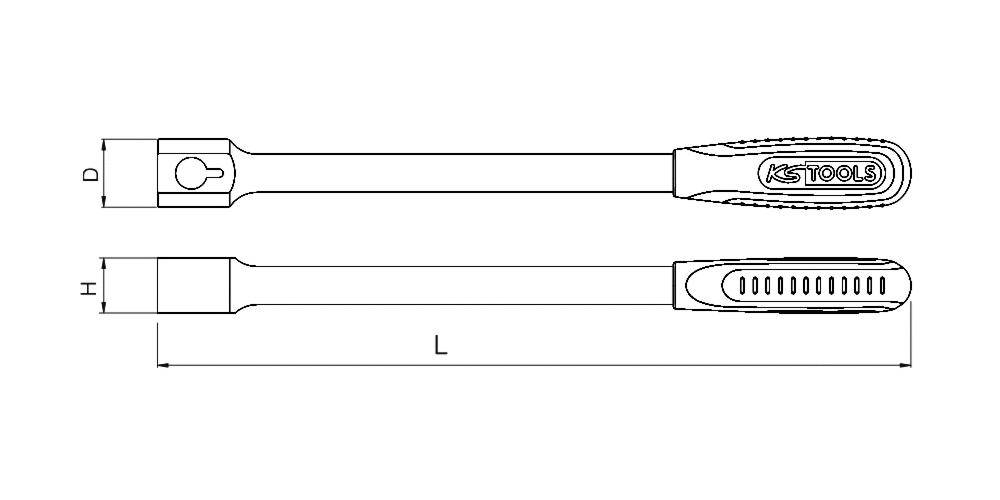 KS TOOLS 9x12mm ERGOTORQUEplus Universal-Einsteck-Schlssel, 405 mm