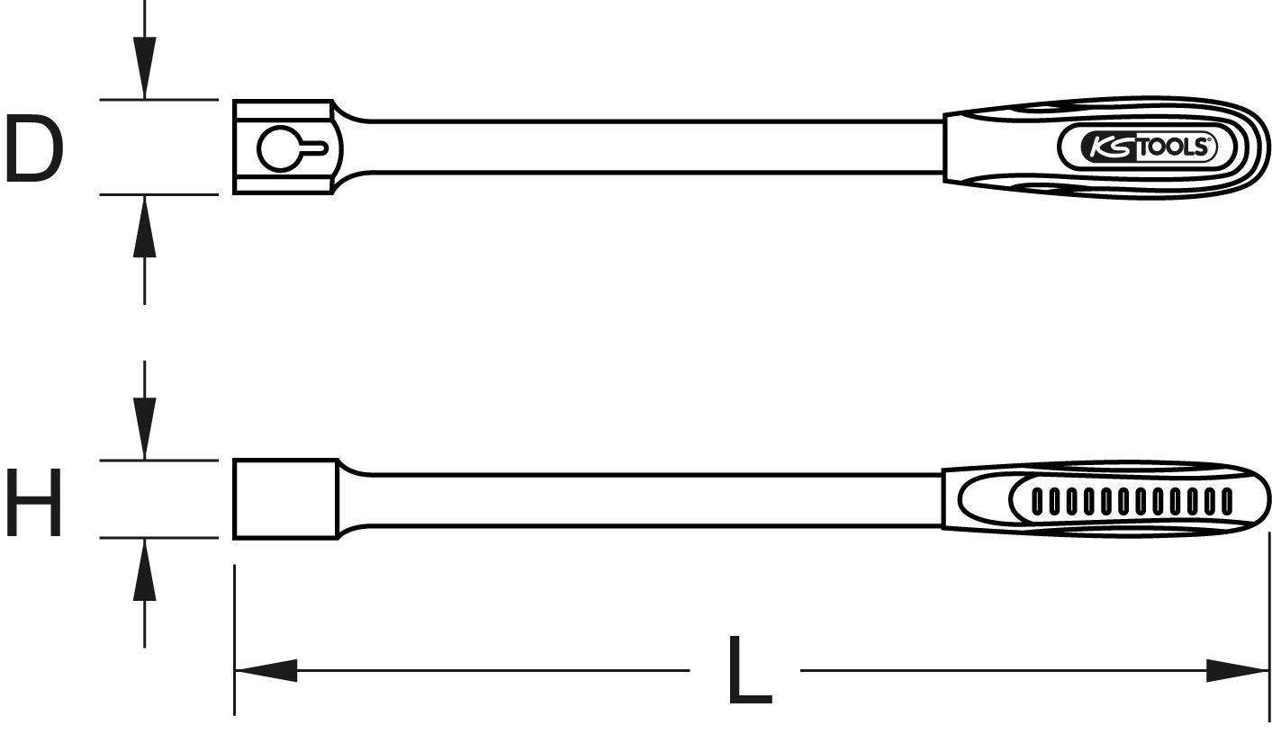 KS TOOLS 9x12mm ERGOTORQUEplus Universal-Einsteck-Schlssel, 405 mm