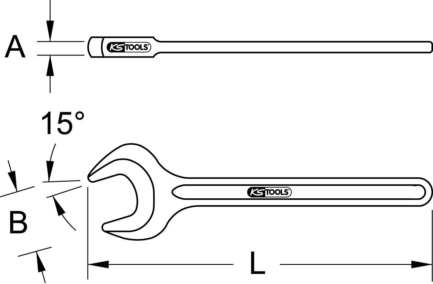KS TOOLS Einmaul-Kraftschlssel, 55mm