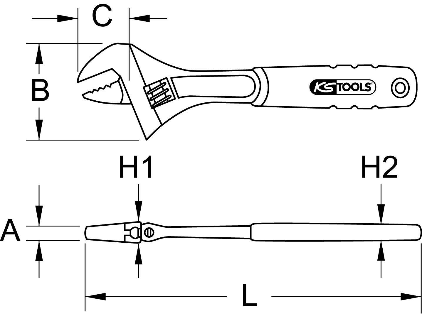 KS TOOLS Rollgabelschlssel mit 2-Komponentengriff, 28mm