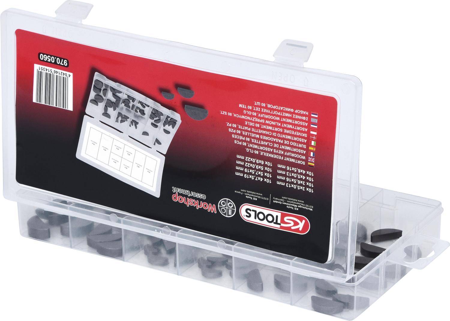 KS TOOLS Sortiment Federkeile, 80-tlg