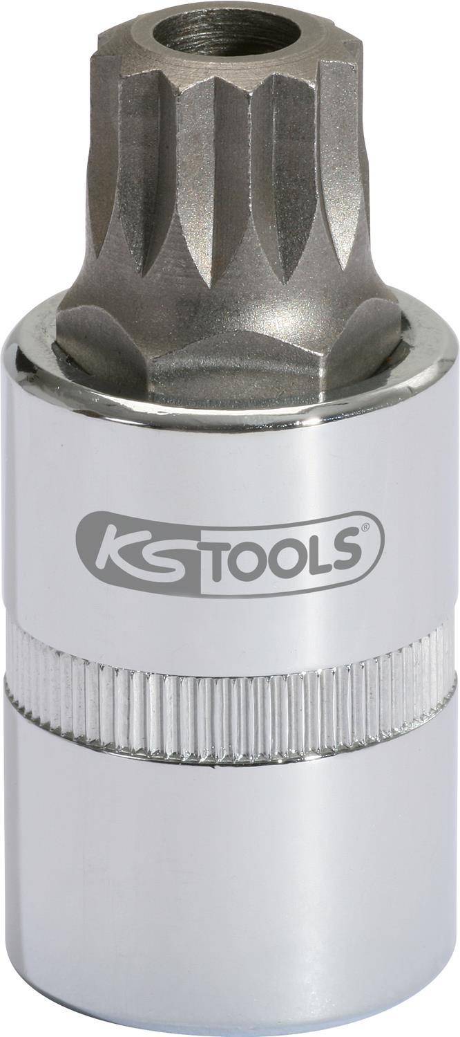 KS TOOLS 1/2'' Bit-Stecknuss XZN mit Stirnlochbohrung, M16, 55 mm (911.1348)