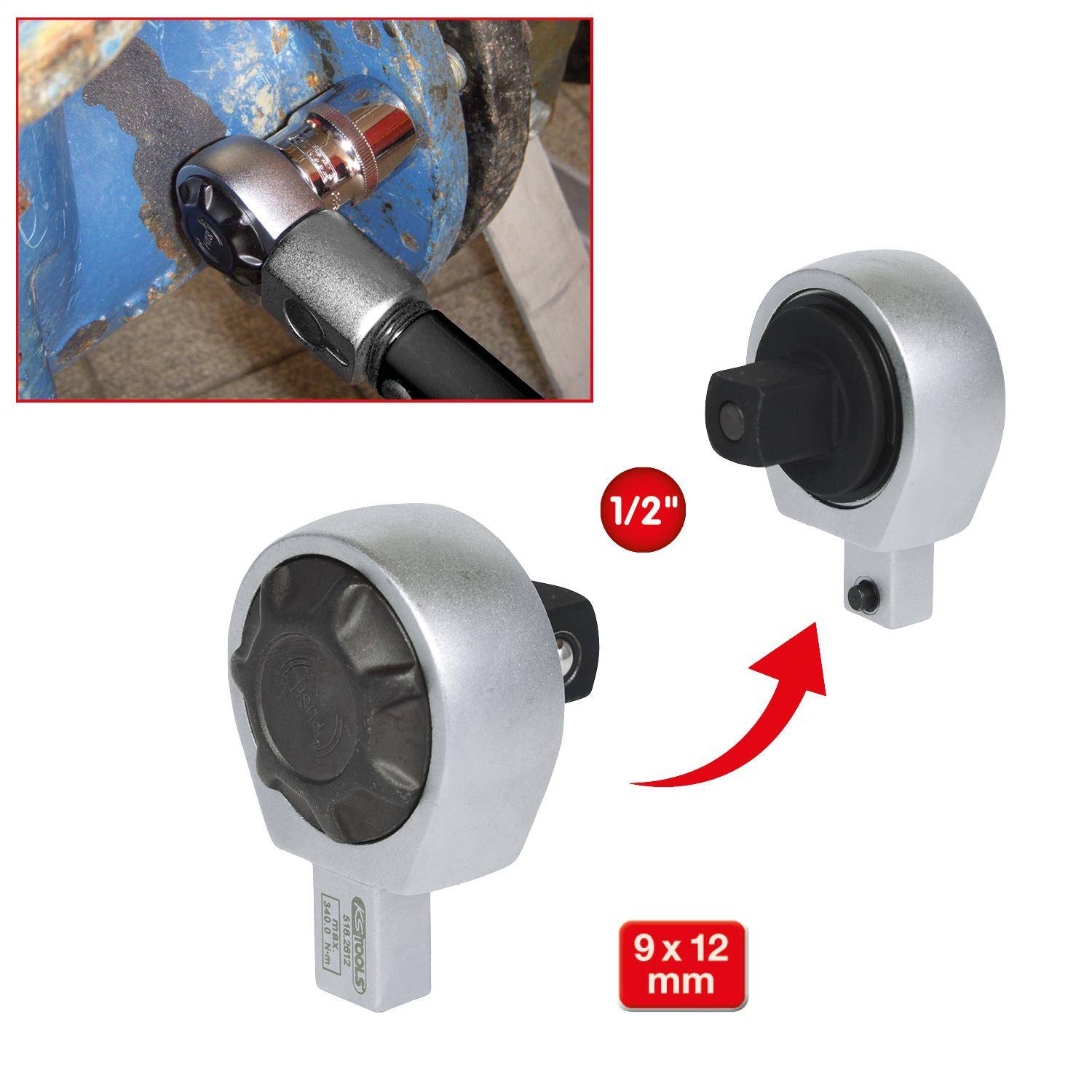 KS TOOLS 9x12mm Einsteck-Umschaltknarre, 1/2"