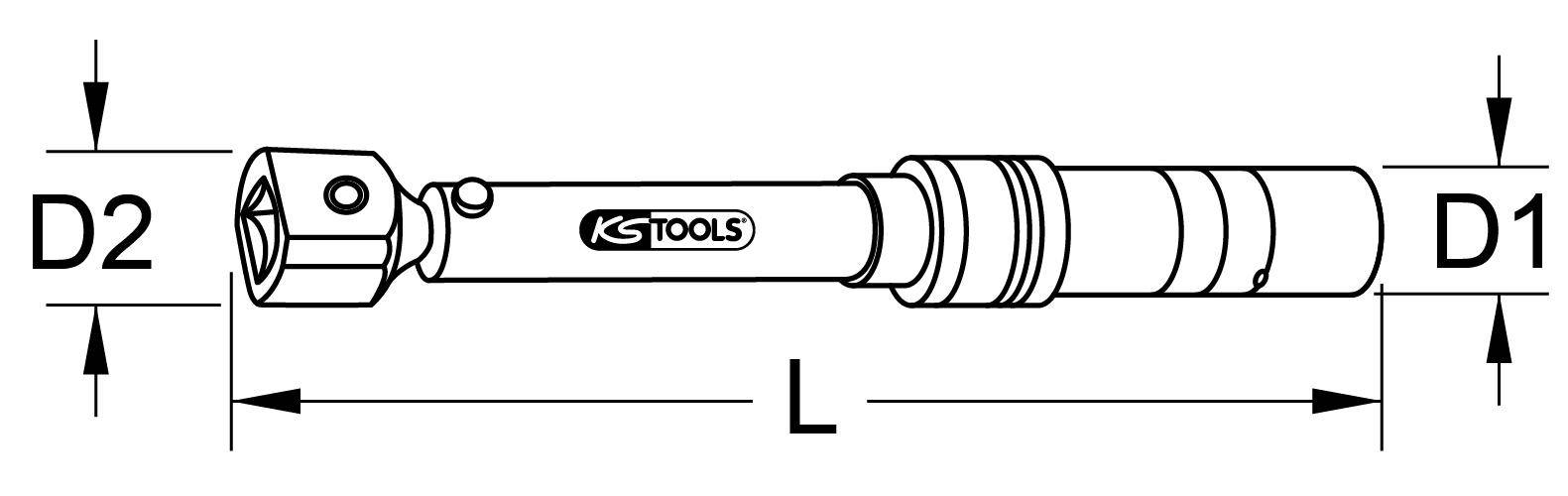 KS TOOLS 14x18mm Industrie Einsteck-Drehmomentschlssel, 20-100Nm