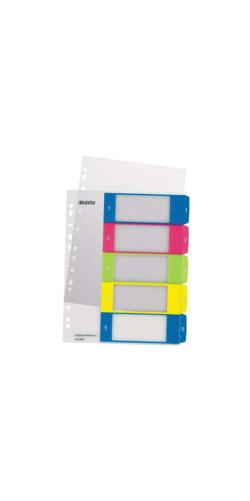 Leitz Zahlenregister WOW DIN A4 berbreite 1-5 Polypropylen mehrfarbig
