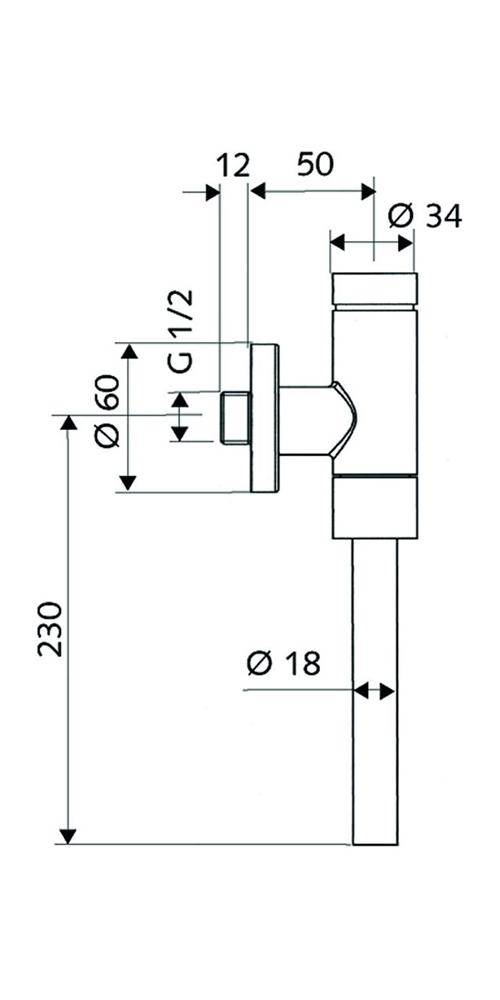 SCHELL Urinal-Drucksp. OMAT Bas SV 1/2Zoll, mit Serviceabsperrventil