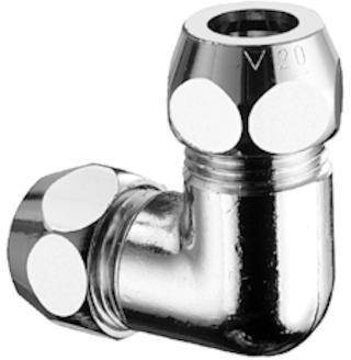 Schell Winkel-Doppelverschraubung m 2 Quetsch-vers chrom 3/8Zollx10mm