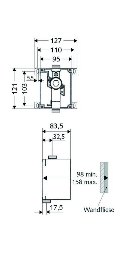 SCHELL Urinal-Wandeinbau-Spülarmatur C I Rohbauset 1/2Zoll
