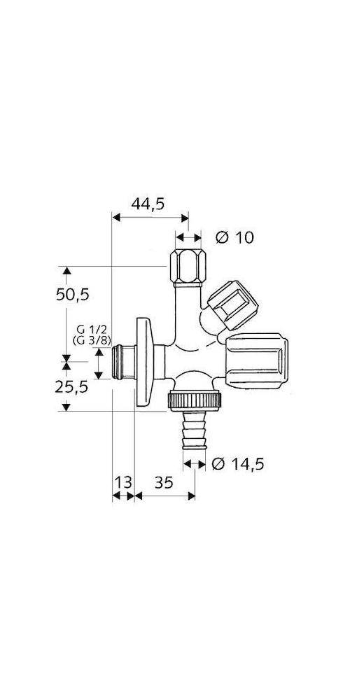 SCHELL Kombinations-Eckventil COMFORT chrom, ohne ASAG 1/2Zoll
