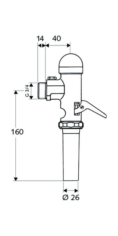 SCHELL WC-Druckspüler OMAT 3/4Zoll m Heb. Einstellbereich 6-14 l ch