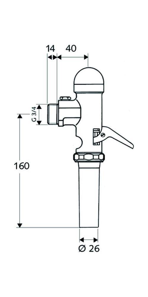 SCHELL WC-Druckspüler OMAT 3/4Zoll m Heb. Einstellbereich 6-14 l ch