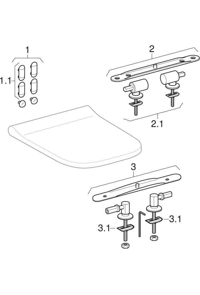 Geberit Wand-Tiefspül-WC SMYLE Square Rimfree geschl. Form mit