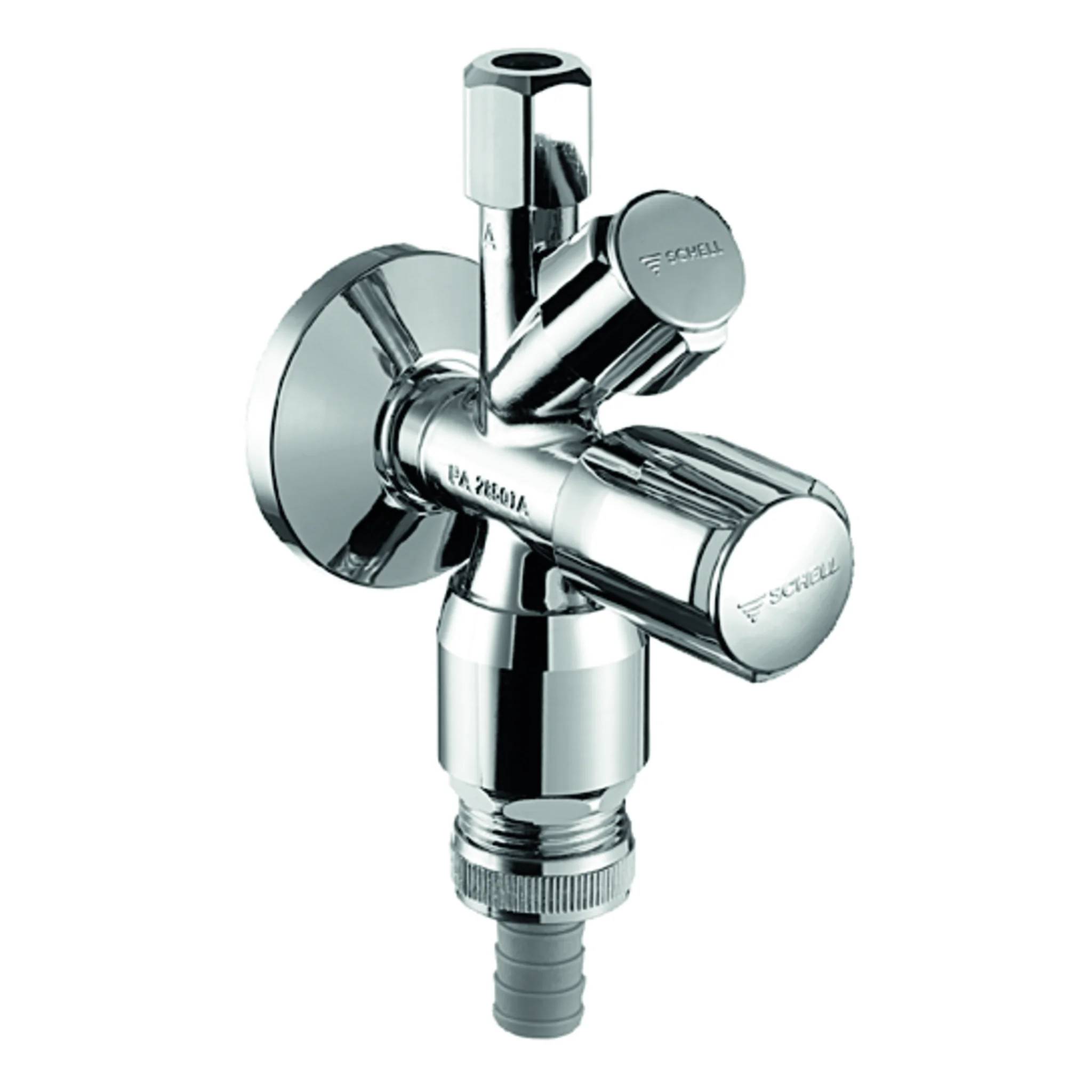 Schell Kombi-Eckventil 1/2" verchr. m.RV, m.RB,selbstdich., 1 Stk.