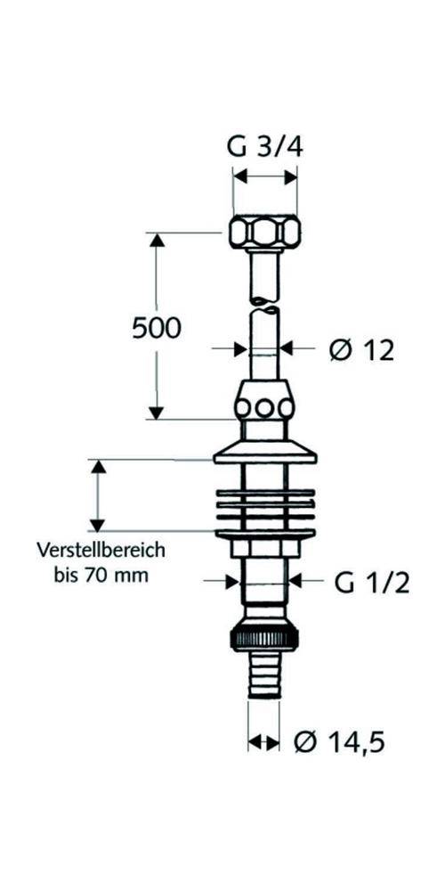 SCHELL Spülengarnitur 1/2Zollx12mm Verstellbereich bis 70mm ch