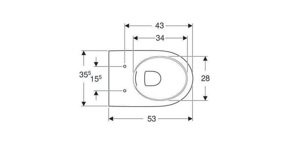 Geberit Wand-Tiefspül-WC RENOVA COMFORT Rimfree erhöht