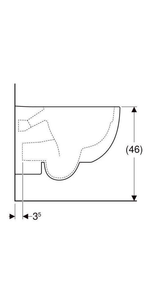 Geberit Wand-Tiefspül-WC RENOVA COMFORT Rimfree erhöht