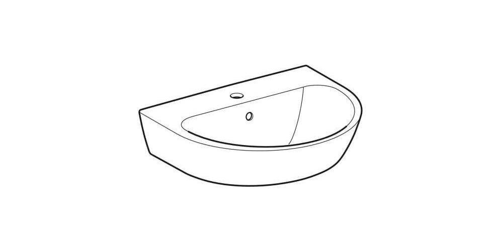 Geberit Waschtisch RENOVA mit Hahnloch mit Überlauf 550x450mm weiß