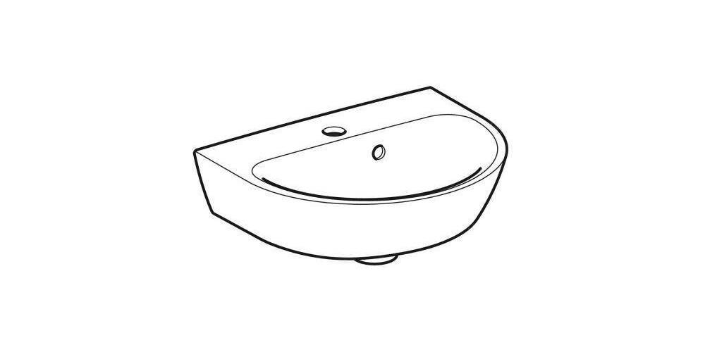 Geberit Handwaschbecken RENOVA mit Hahnloch mit Überlauf 450x360mm