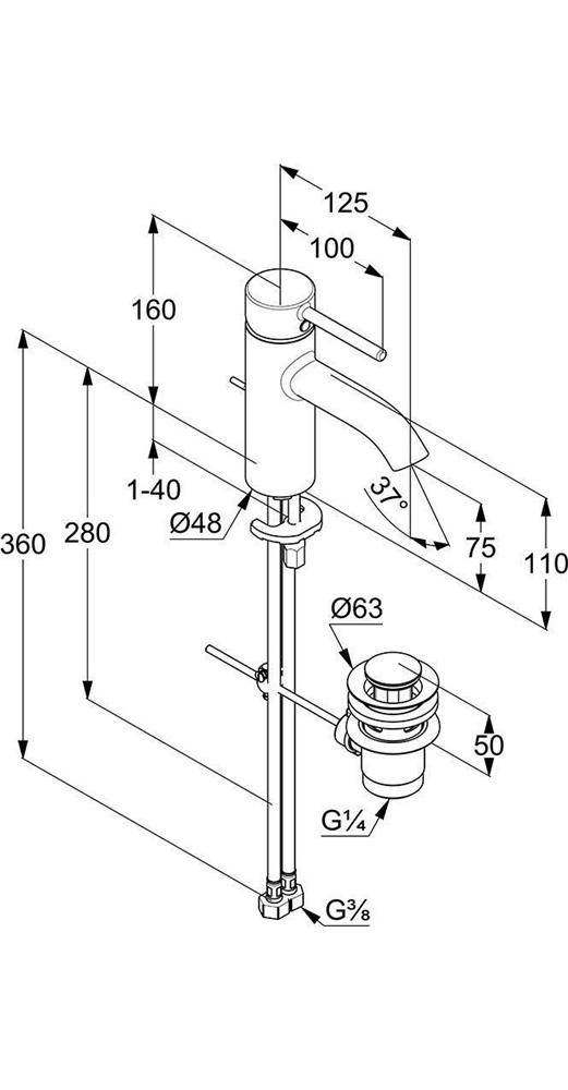 Kludi Waschtisch-Einhandmischer BOZZ DN 15 chr