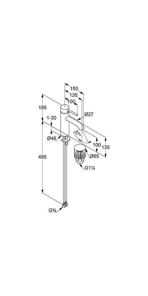 Kludi Waschtisch-Einhandmischer BOZZ DN 15 ma-sw