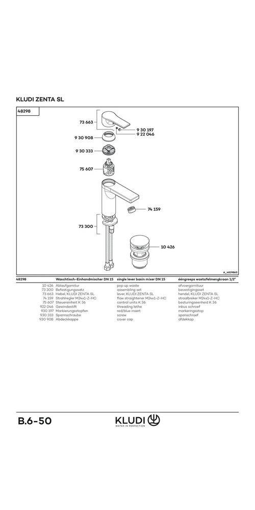 Kludi Waschtisch-Einhandmischer ZENTA SL DN 15 chr