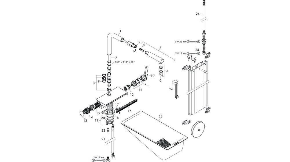 hansgrohe HG Einhebel-Spültischmischer AQUNO Sel 2 DN 15 mit sBox