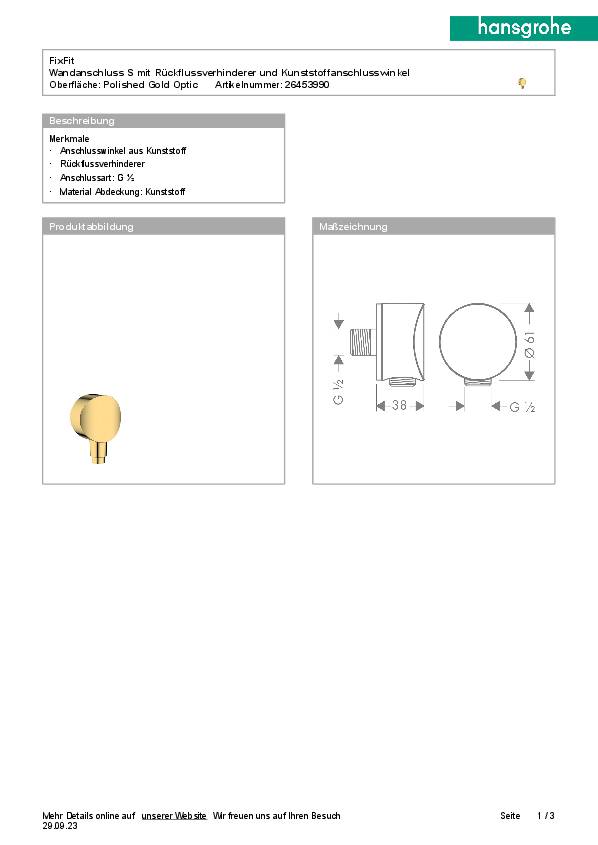 Schlauchanschluss HANSGROHE