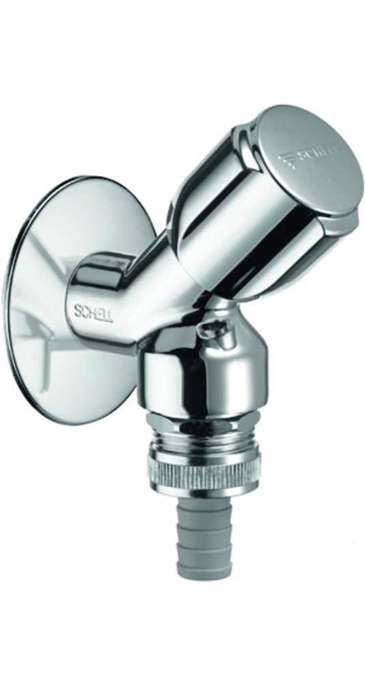 SCHELL Geräteschrägsitzventil COMFORT chrom, mit RFV und RB 1/2Zoll