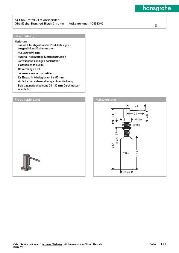 Spülmittel-/Lotionspender HANSGROHE