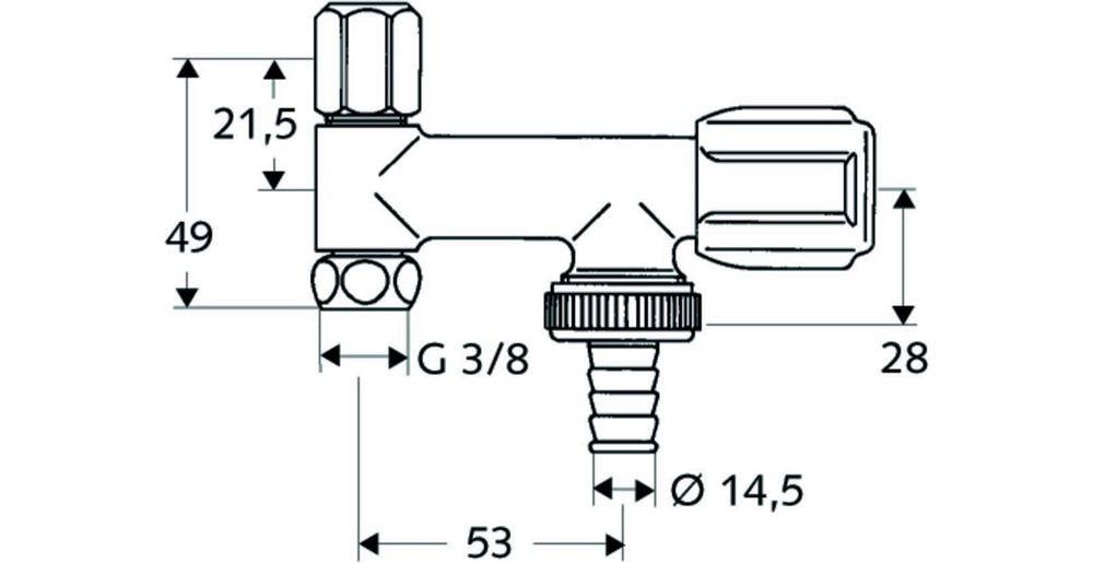 SCHELL Geräteventil COMFORT chrom, für Eckventile 3/8Zoll