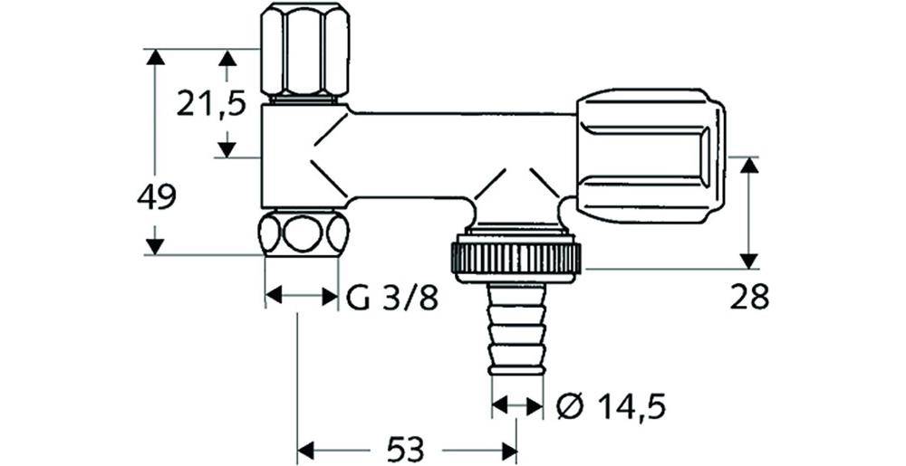 SCHELL Geräteventil COMFORT chrom, für Eckventile 3/8Zoll