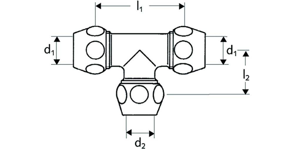 SCHELL T-Verschraubung chrom 3/8Zollx10mm