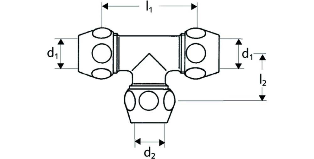 SCHELL T-Verschraubung chrom 3/8Zollx10mm